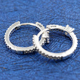Sparkling Crystal Studs Earrings 925 Silver Wedding Gift DIY Jewelry