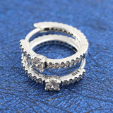 Sparkling Crystal Studs Earrings 925 Silver Wedding Gift DIY Jewelry