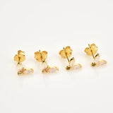925 Silver Opal Oval Stud Earrings for Punk Style