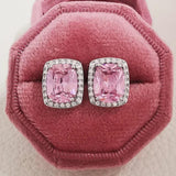 Lab Pink Diamond Stud Earring 925 Sterling Silver Jewelry Women