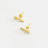 925 Silver Triangle Zircon Stud Earrings for Women Wedding