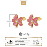 Trustdavis Sterling Silver Flower CZ Stud Earrings