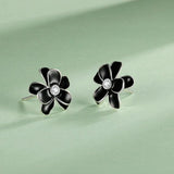 Trustdavis Sterling Silver Flower CZ Stud Earrings