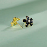 Trustdavis Sterling Silver Flower CZ Stud Earrings