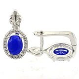 Emerald Sapphire Ruby CZ 925 Silver Stud Earrings