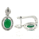 Emerald Sapphire Ruby CZ 925 Silver Stud Earrings