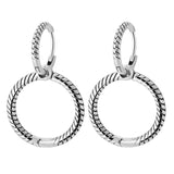 Moments Charm Double Hoop Earrings 925 Sterling Silver Wedding Gift