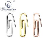 925 Silver Paper Clip Drop Earrings Punk Rock Dangle Jewelry