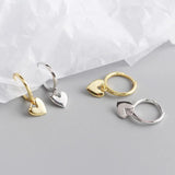925 Silver Heart Pendant Earrings Love Charm Jewelry