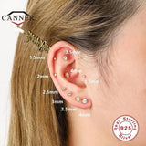6Pcs Zircon Stud Earrings 925 Sterling Silver Women Earings Fine Jewelry