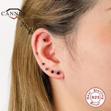 6Pcs Zircon Stud Earrings 925 Sterling Silver Women Earings Fine Jewelry
