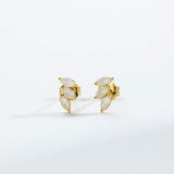 925 Silver Three Ovals Pear Stud Earrings Women Wedding Jewelry