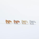 925 Silver Three Ovals Pear Stud Earrings Women Wedding Jewelry
