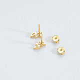 925 Silver Three Ovals Pear Stud Earrings Women Wedding Jewelry
