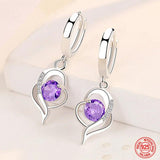 925 Silver Crystal Zircon Earrings for Women