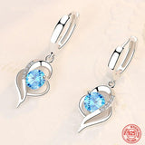 925 Silver Crystal Zircon Earrings for Women