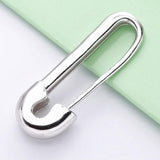 925 Silver Safety Pin Drop Earring Women Party No Stone Single Ear Jewelry