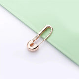 925 Silver Safety Pin Drop Earring Women Party No Stone Single Ear Jewelry