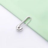 925 Silver Safety Pin Drop Earring Women Party No Stone Single Ear Jewelry