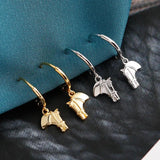 Animal Horse Head Earrings 925 Sterling Silver Charm Unique Earrings