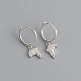 Animal Horse Head Earrings 925 Sterling Silver Charm Unique Earrings