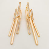 Geometric Tassel Stone 585 Dangle Earrings Exclusive Wedding Party Jewelry