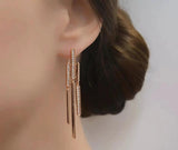 Geometric Tassel Stone 585 Dangle Earrings Exclusive Wedding Party Jewelry