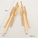 Geometric Tassel Stone 585 Dangle Earrings Exclusive Wedding Party Jewelry