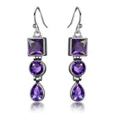 Lavender Amethyst 925 Silver Long earrings Jewelry Women Party Gift
