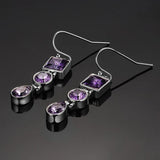 Lavender Amethyst 925 Silver Long earrings Jewelry Women Party Gift