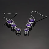 Lavender Amethyst 925 Silver Long earrings Jewelry Women Party Gift