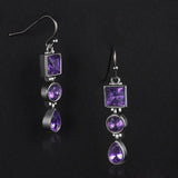 Lavender Amethyst 925 Silver Long earrings Jewelry Women Party Gift