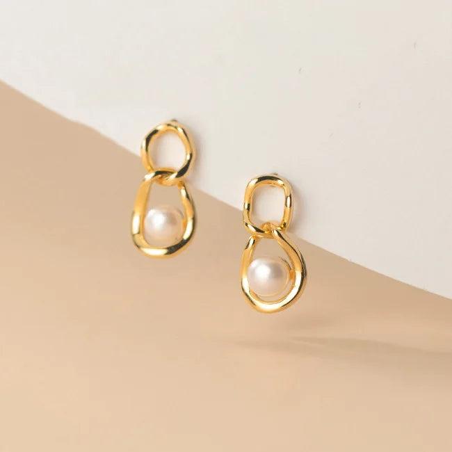 925 Silver Pearl Stud Earrings, Classic Minimalist Fine Jewelry