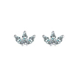 925 Silver Crown CZ Ear Studs Sparkling Tiny Earrings