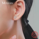 925 Silver Crown CZ Ear Studs Sparkling Tiny Earrings