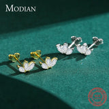 925 Silver Crown CZ Ear Studs Sparkling Tiny Earrings