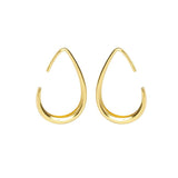 925 Silver Geometric Hook Hoop Earrings 14K Classic Fine Jewelry