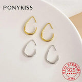 925 Silver Geometric Hook Hoop Earrings 14K Classic Fine Jewelry