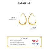 925 Silver Geometric Hook Hoop Earrings 14K Classic Fine Jewelry