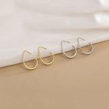 925 Silver Geometric Hook Hoop Earrings 14K Classic Fine Jewelry