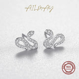 925 Silver Snake Earrings CZ Anti-Allergy Fine Jewelry