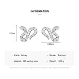 925 Silver Snake Earrings CZ Anti-Allergy Fine Jewelry