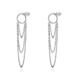 Trustdavis 925 Sterling Silver Multilayer Chain Stud Earrings