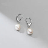 925 Sterling Silver Baroque Pearl Stud Earrings for Women Punk Gothic Jewelry