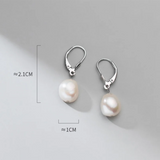 925 Sterling Silver Baroque Pearl Stud Earrings for Women Punk Gothic Jewelry