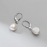 925 Sterling Silver Baroque Pearl Stud Earrings for Women Punk Gothic Jewelry