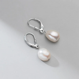 925 Sterling Silver Baroque Pearl Stud Earrings for Women Punk Gothic Jewelry
