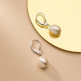 925 Sterling Silver Baroque Pearl Stud Earrings for Women Punk Gothic Jewelry