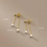 925 Silver Pearl Drop Earrings Women Charm Jewelry Gift