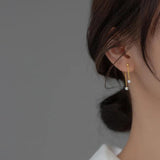 925 Silver Pearl Drop Earrings Women Charm Jewelry Gift